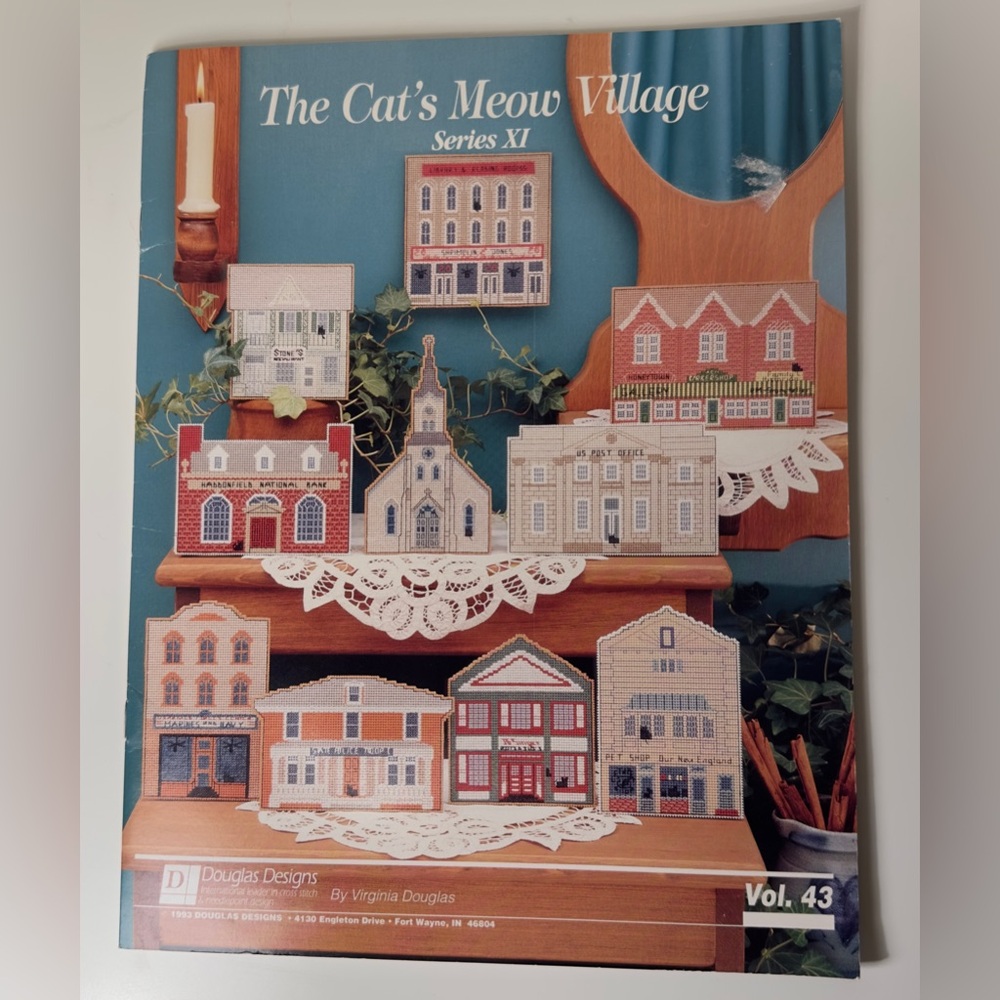 Vintage The Cat's Meow Village Series XI Cross Stitch Series